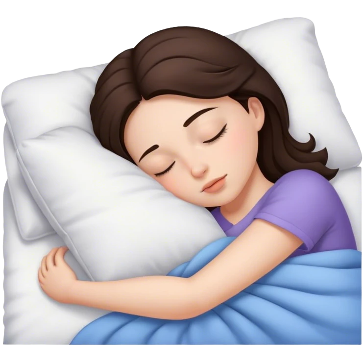 Brunette girl sleepin emoji