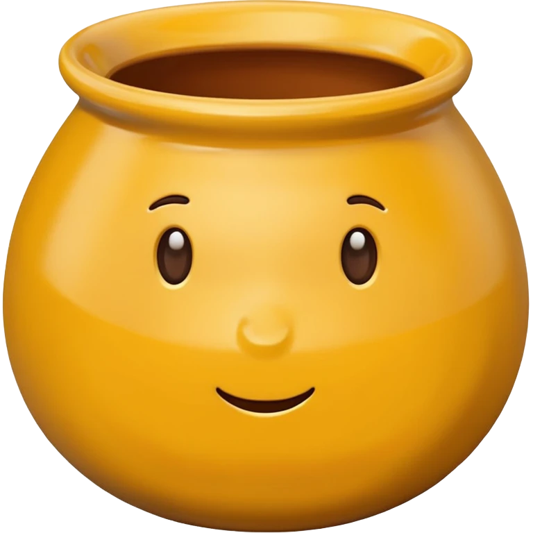 Clay Pottery Bowl yellow  emoji