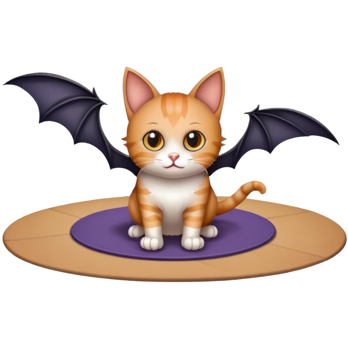 cat, mat, and two bats emoji