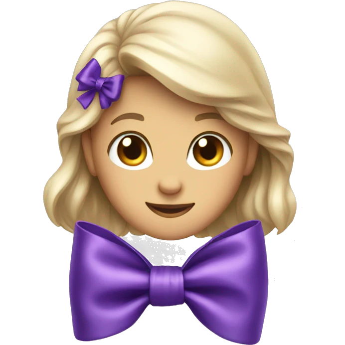 Purple satin bow emoji
