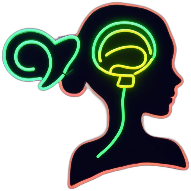 Sexy silhouette fetishist neon sign emoji