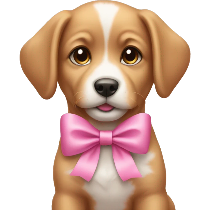 puppy wearing a pink bow emoji