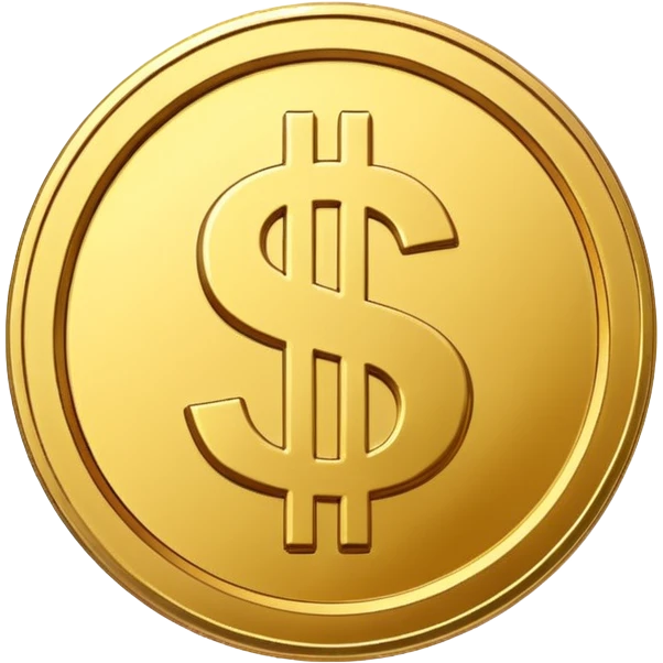 gold coin with dollar sign emoji