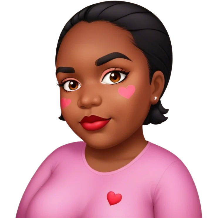 Girly fat Lovely there are hearts around her emoji