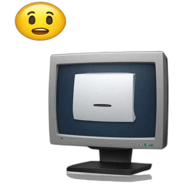 a monitor pc with a text processing, realistic emoji