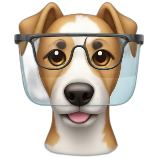 Dog with glass emoji
