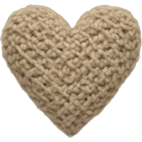 Knitted beige heart emoji