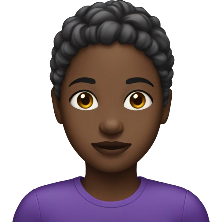 Black girl wearing purple  emoji