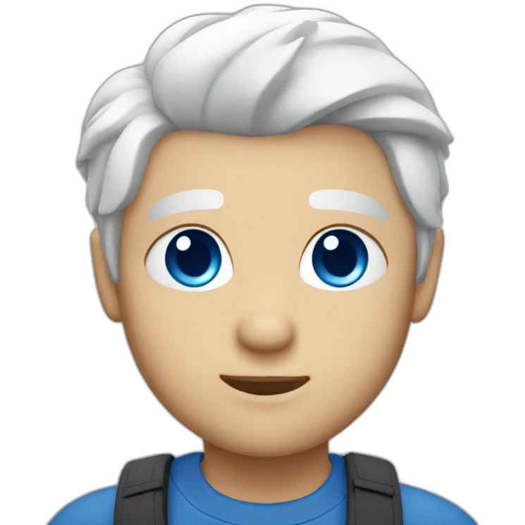 White hair blue eyes  emoji