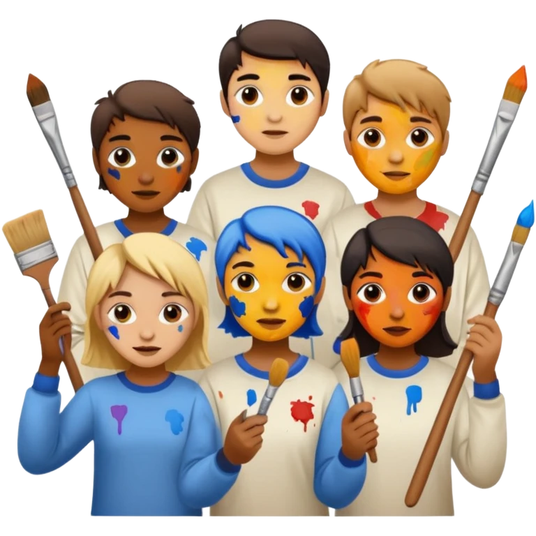 Painters with Paint Stained Faces emoji