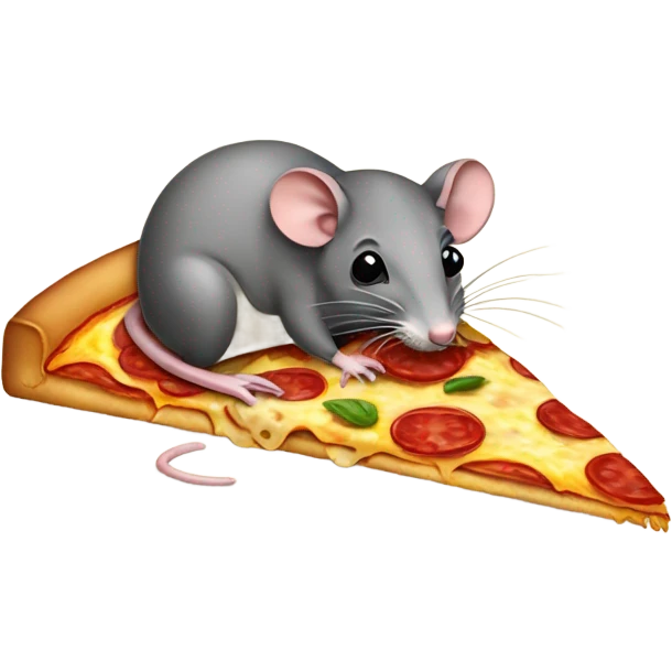 Rat eating pizza emoji