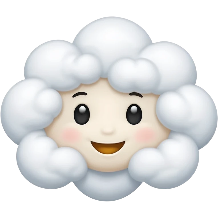 cute large White Cloud, emotion emoji