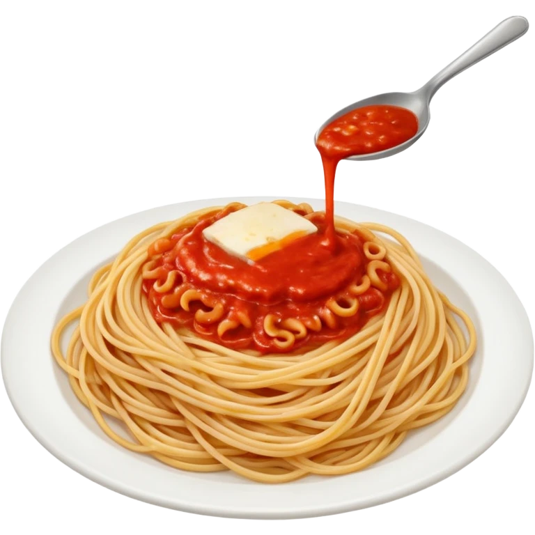spaghetti all'assasina, sauce mixed into the spaghetti emoji