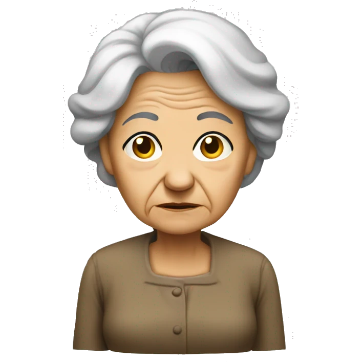 old woman sad standing full emoji
