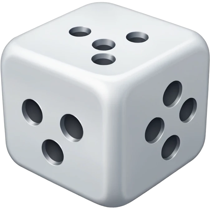 create an image of a die with no numbers, just plain white sides emoji