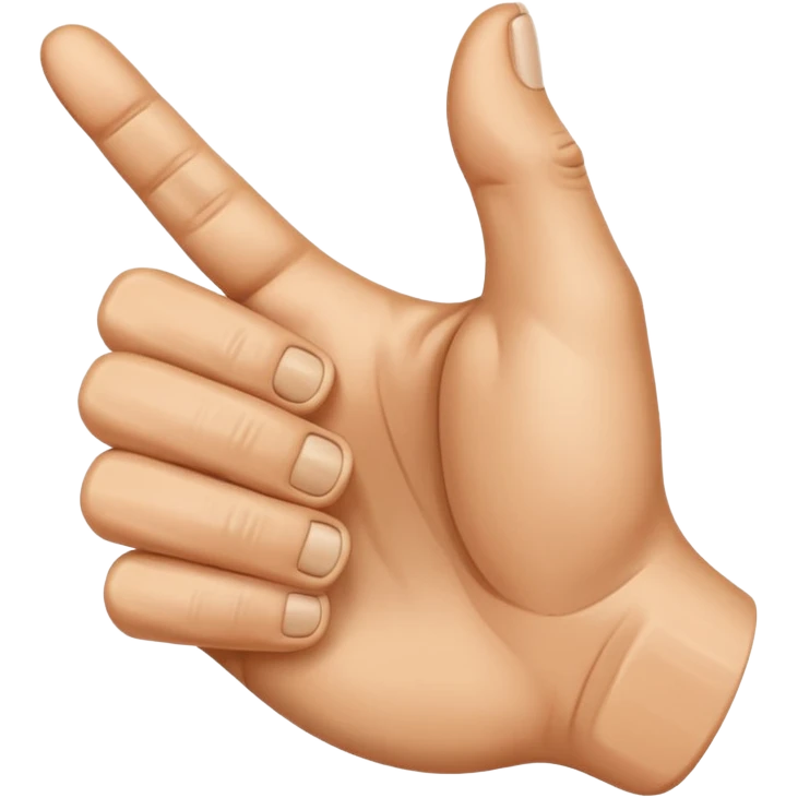 Create an emoji of a right hand. The thumb and middle finger of the right hand are pressed together, with the index finger positioned between them. The remaining fingers are curled into a fist. Add motion lines around the emoji to indicate a downward hand movement. emoji