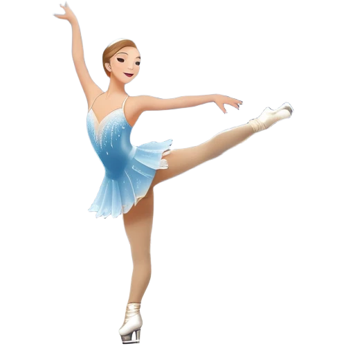 An icon featuring a grand arena Madison Square Garden, filled with spectators with graceful figure skater performing a flawless routine on an ice rink. Snowflakes and spotlights add to the elegance and beauty of the performance. Transparent background. emoji