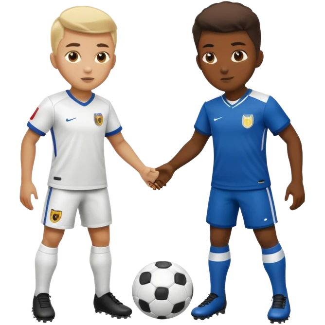 two soccer players facing off emoji
