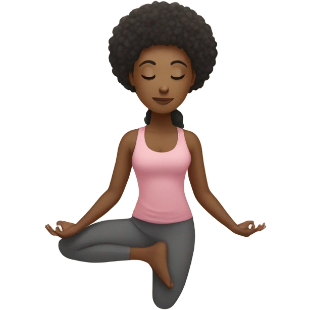 a black woman doing a yoga pose emoji