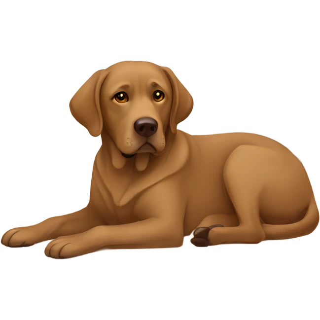 Brown Labrador resting indoors peacefully emoji