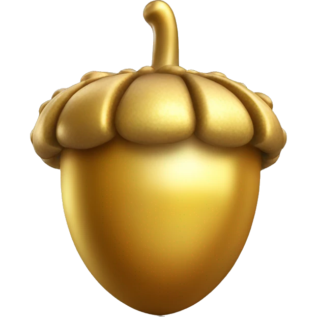 shiny gold Acorn with stem  emoji