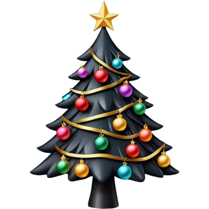 black christmas tree emoji