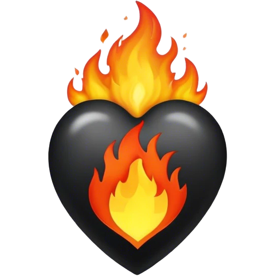 Corazon negro con fuego emoji