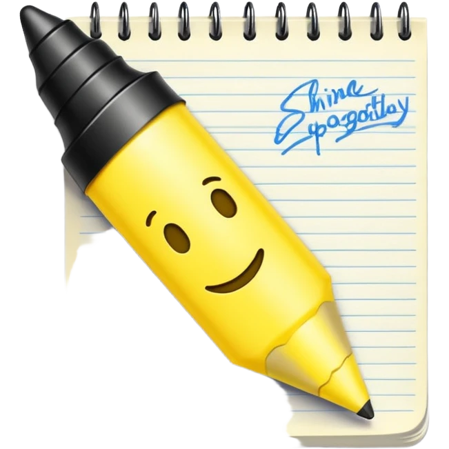 handwritten note emoji style "shine unapologetically" emoji