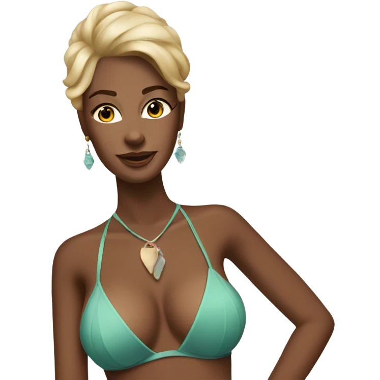 Elegant woman in stylish bikini emoji