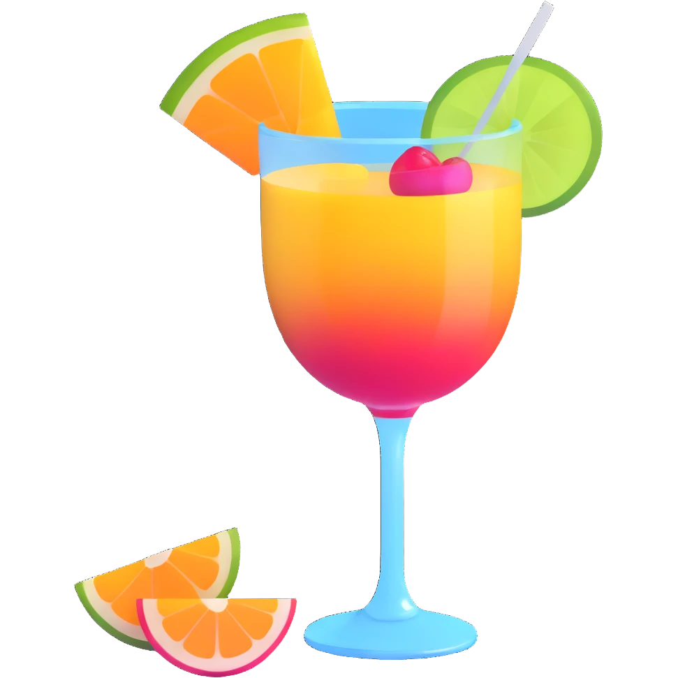 sliced fruit cocktail drink emoji