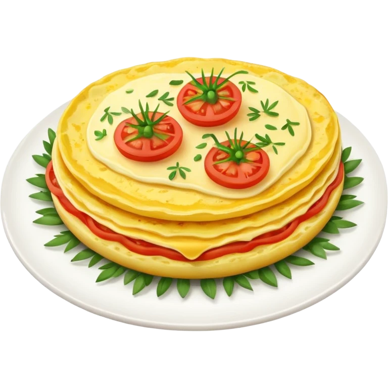 Omelet with tomato and chives  emoji