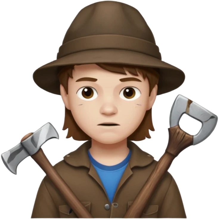13 y/o Brian robeson at the beginning of Hatchet
determined, has hatchet emoji