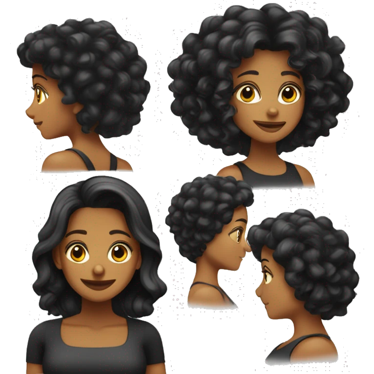 Garota, morena,cabelos pretos  emoji