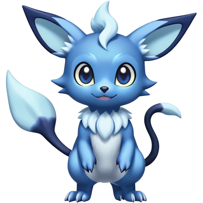 Shiny snowy pastel Noibat-Meowstic-Umbreon-Fakémon-hybrid-creature (full body)  emoji