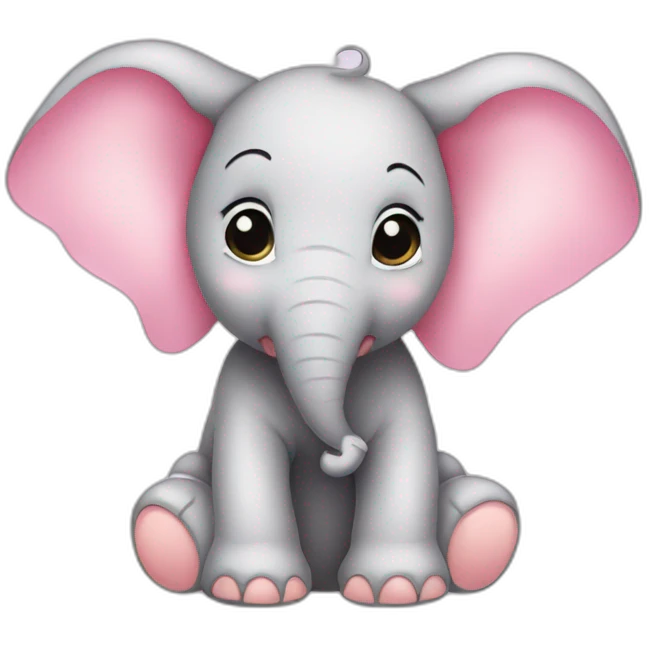 elephant baby pink bow emoji
