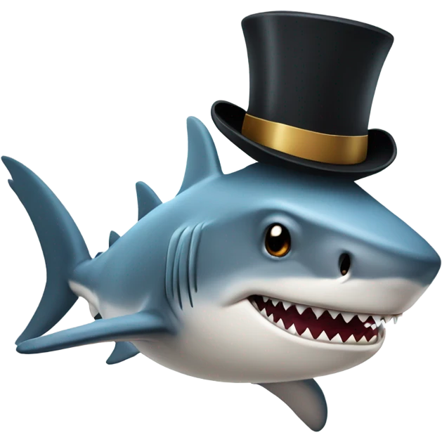 shark with tophat emoji