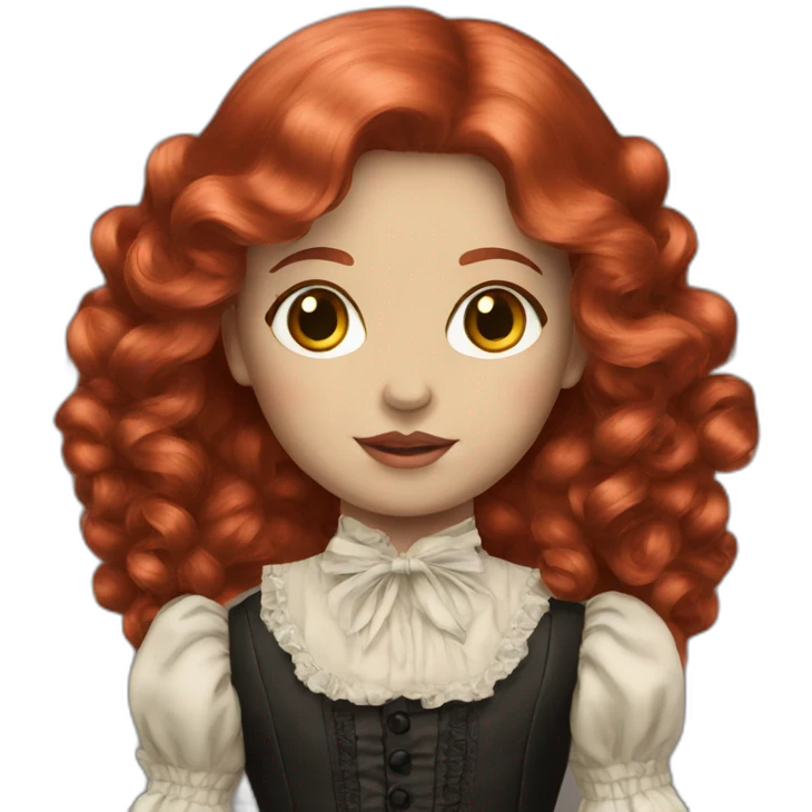 victorian doll red hair emoji