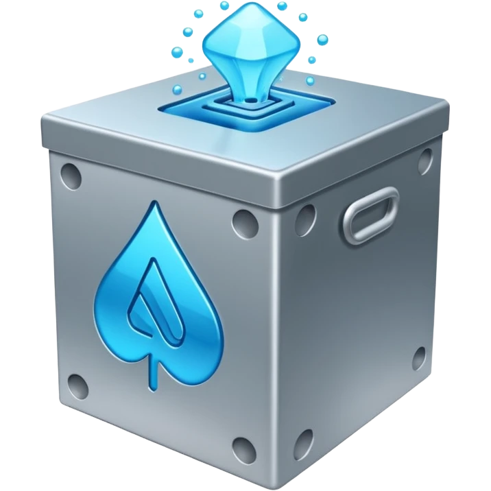Box with generative ai going in and coming out sanitized emoji