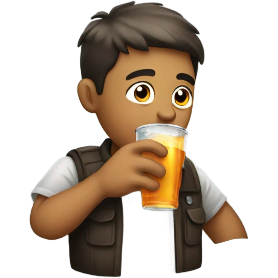 Guy drinking soda emoji