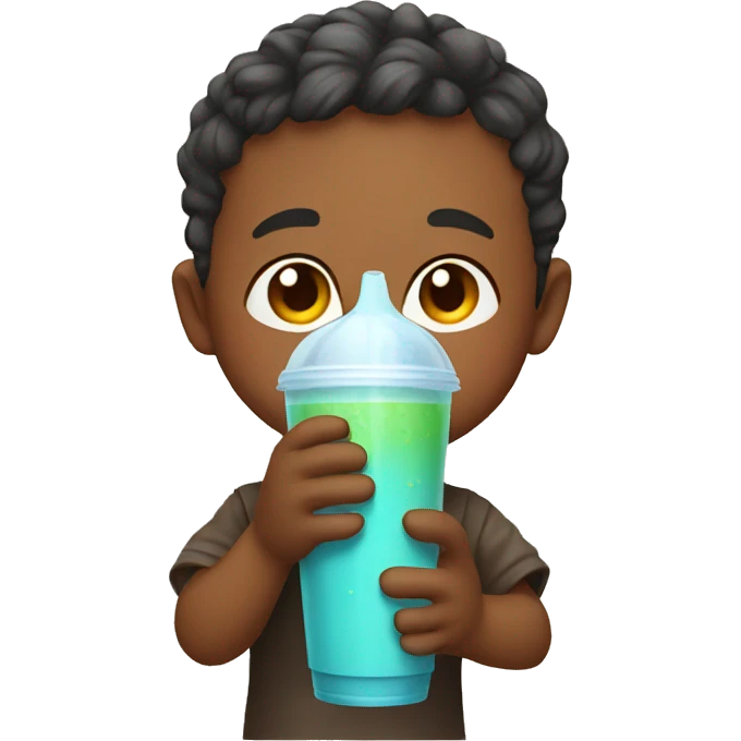 Kid drinking boba emoji