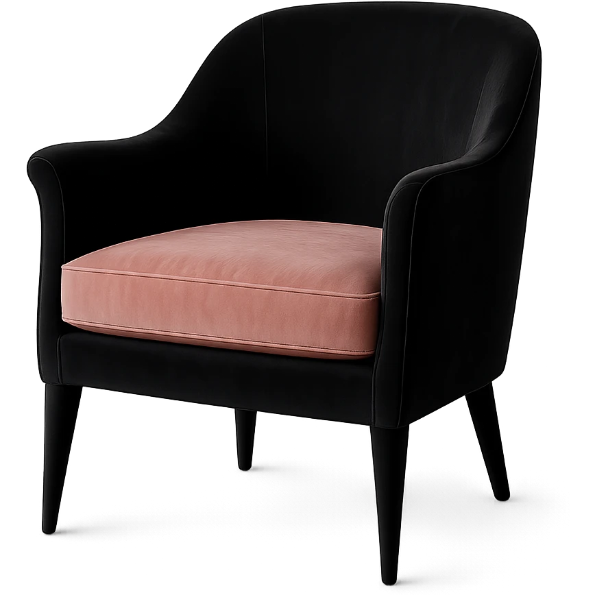black and pink velvet armchair emoji
