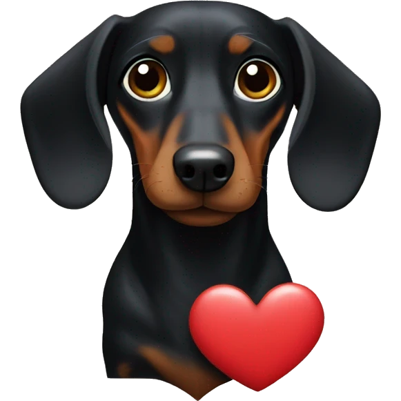 Black dachshund making a heart  emoji