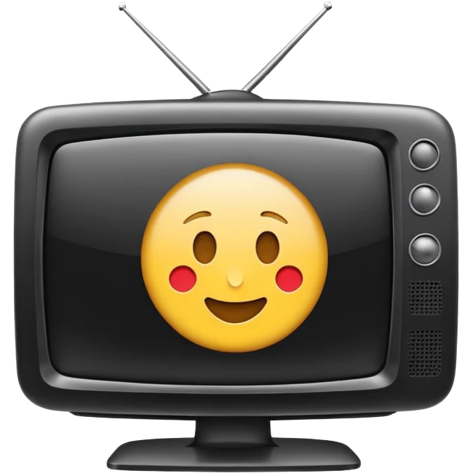 White tv with emoji map  emoji