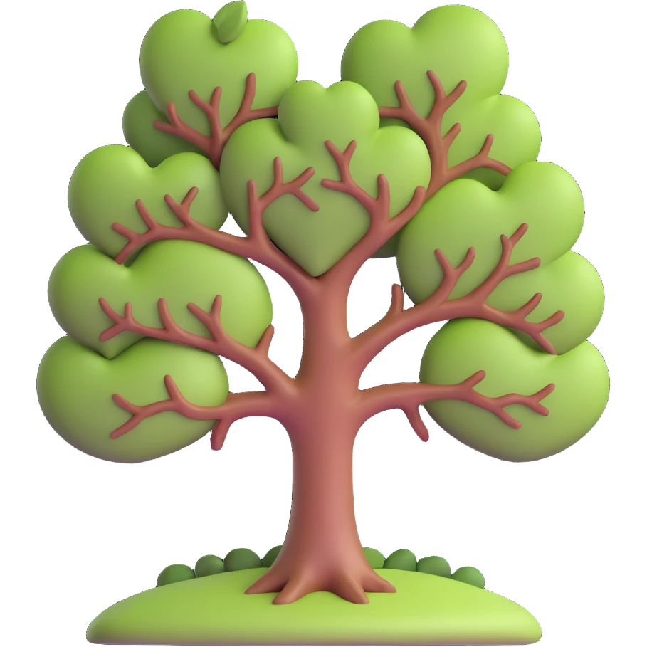 heart-shaped tree emoji