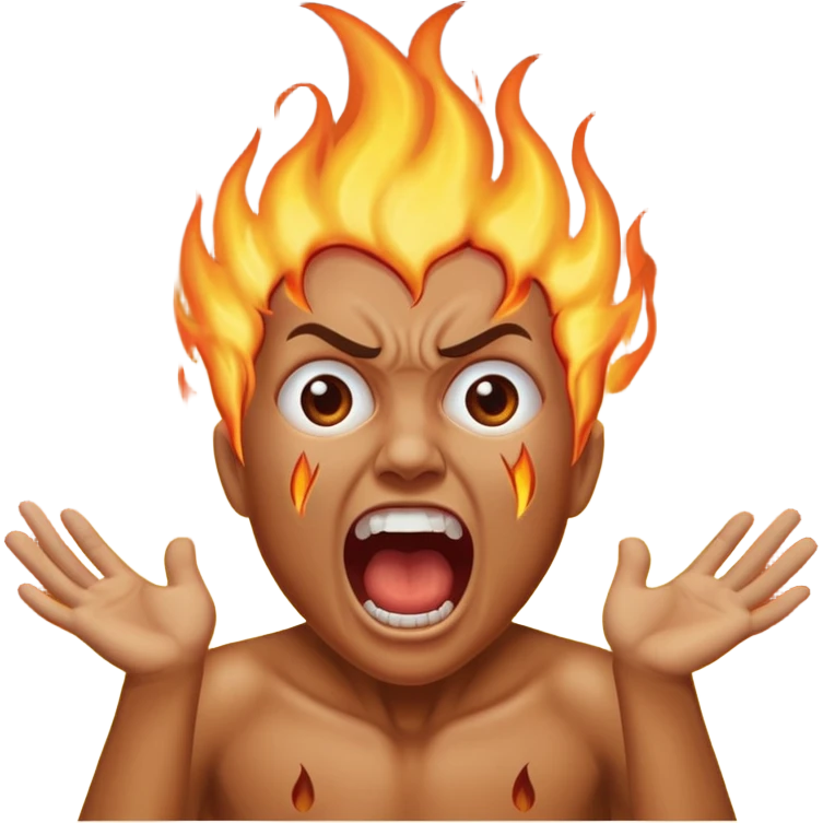 person burning in the pits of hell emoji