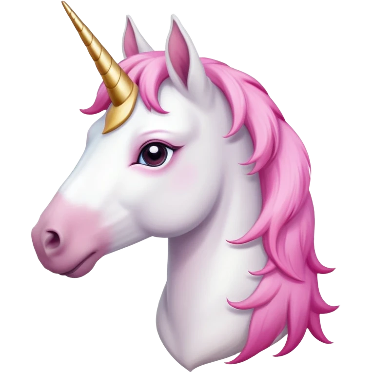 head of an anthropomorphised female unicorn horse, looking straight ahead, relaxed pose emoji