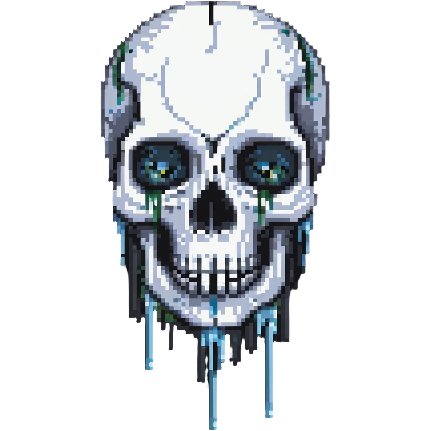 crying skull, tears flowing from eye sockets emoji