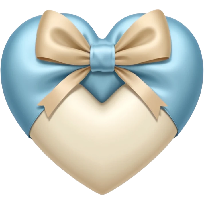 white heart with beige bow emoji