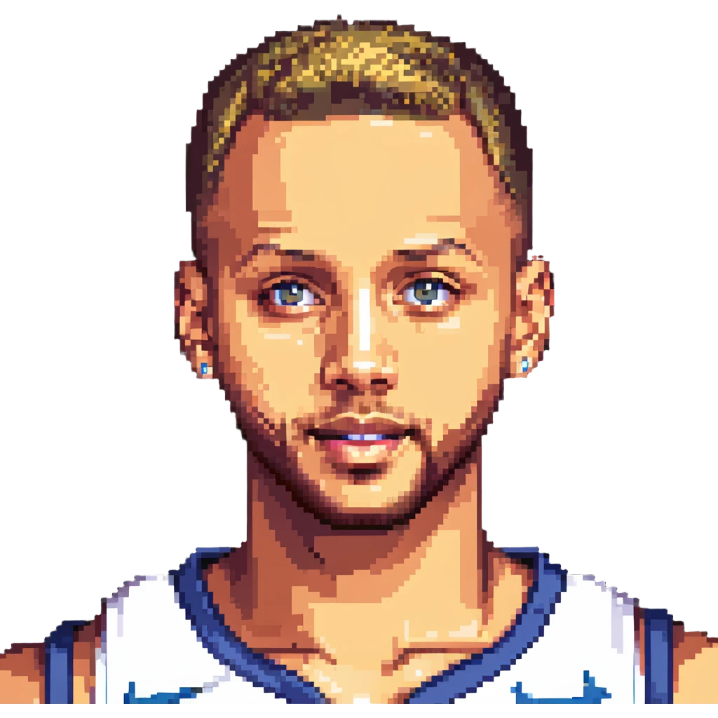 portrait of Stephen Curry with blonde hair and no beard emoji