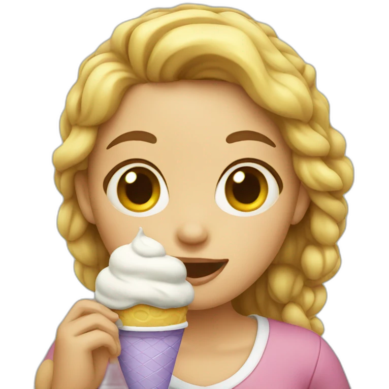 Girl eating ice cream emoji